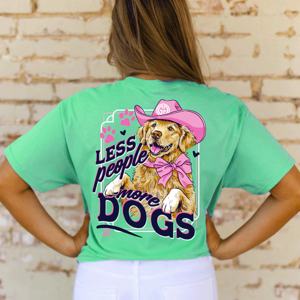 Less people more dogs tee model