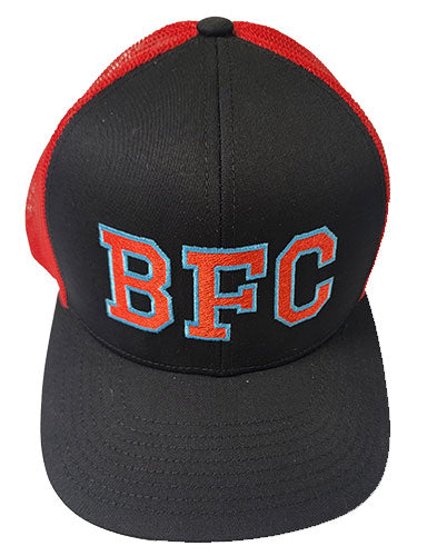 Red and black BFC hat
