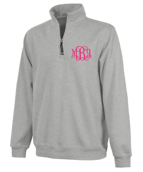 Monogrammed Charles River 9359 quarter zip