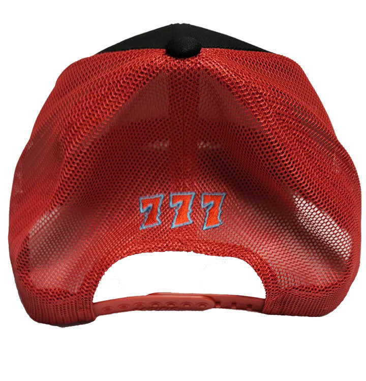777 Crew red & black hat back
