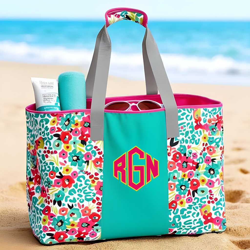 Teal beach tote