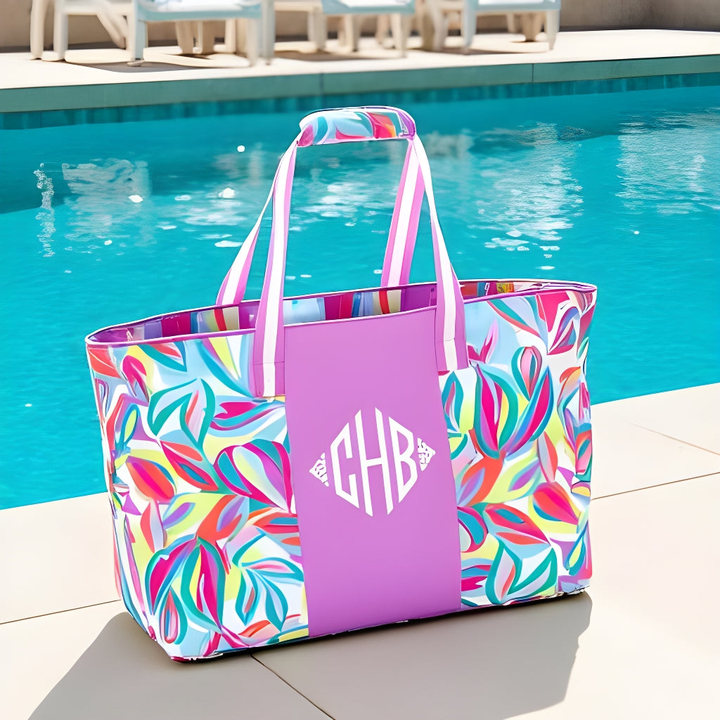 Purple beach tote