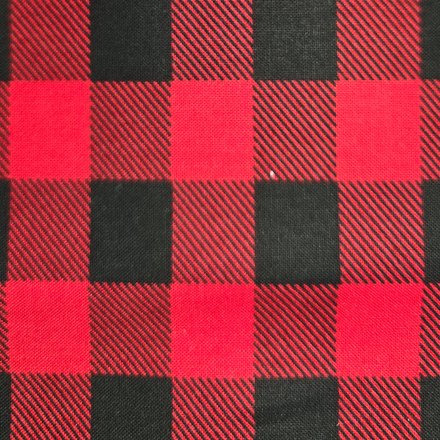 Red and black checkered fabric pattern