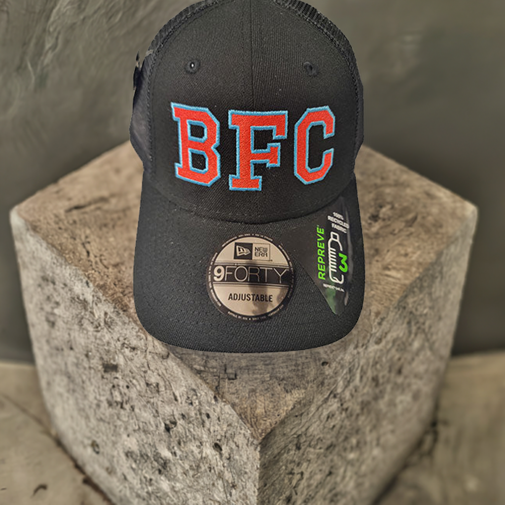 BFC hat sitting on a stone