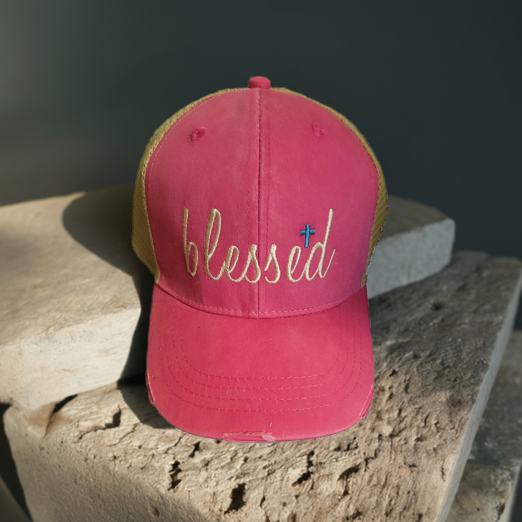 Blessed hat sitting on a stone