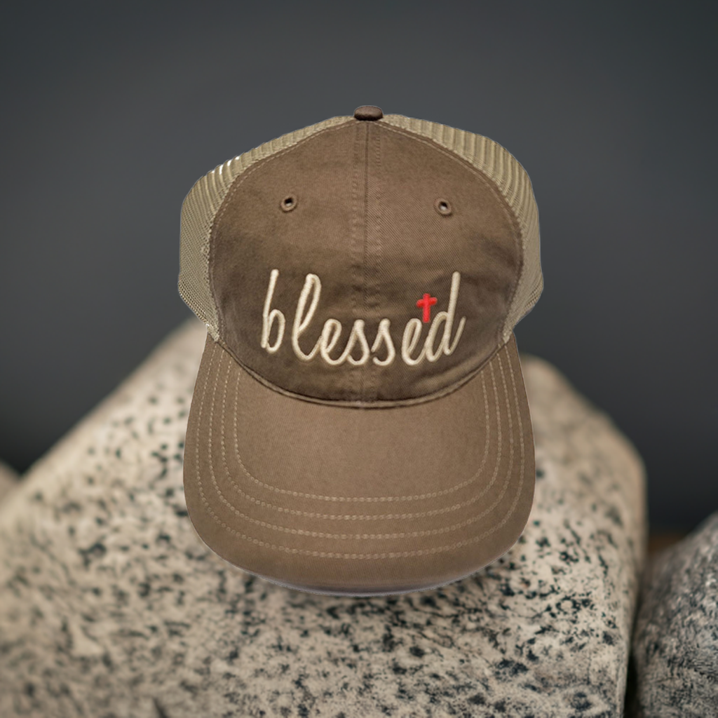 Blessed hat sitting on a rock