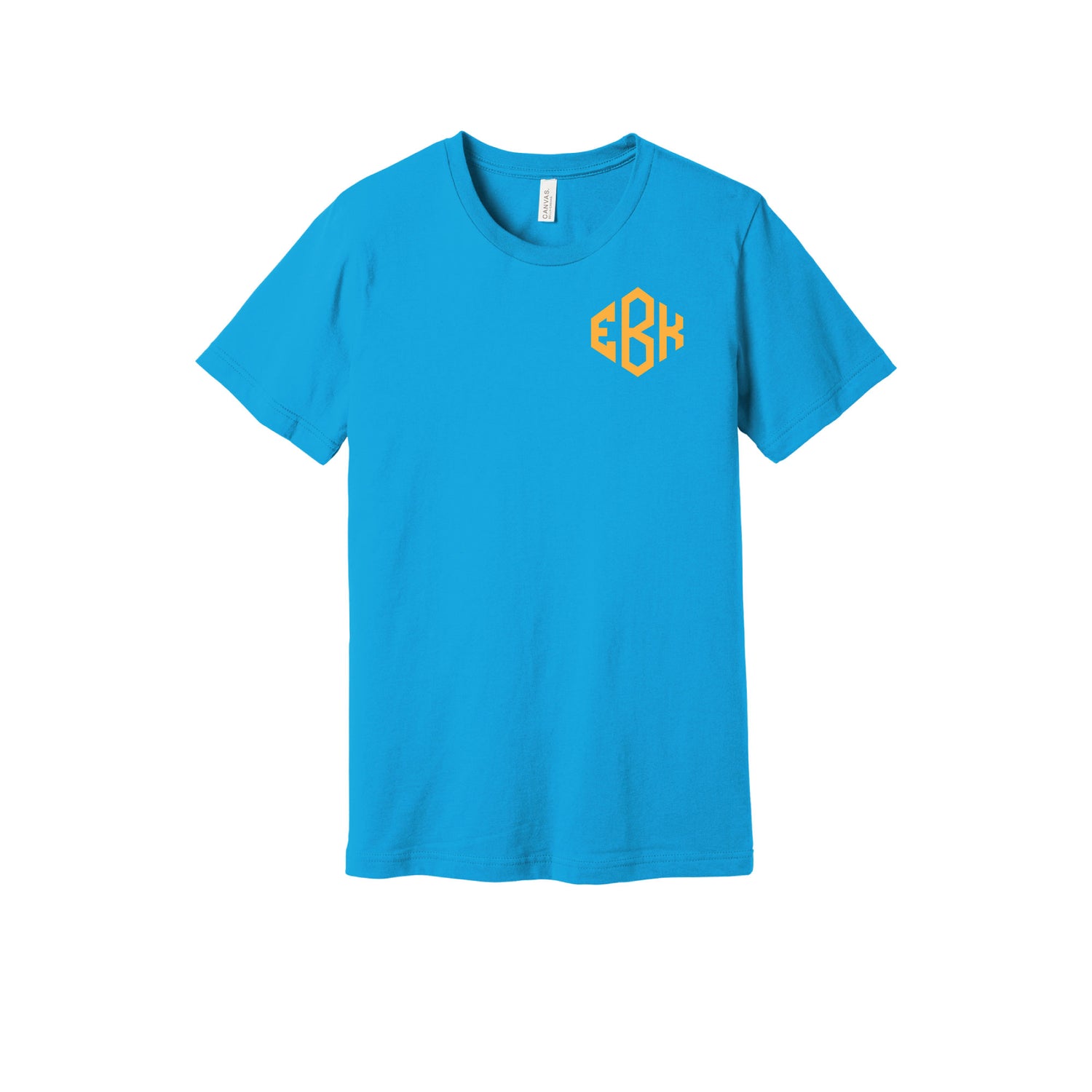 Turquoise monogrammed tee
